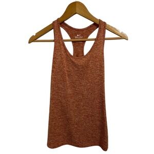 Nike Dri-FIT Orange Heather Space Dye Racerback Mesh Training Tank Top Size XS